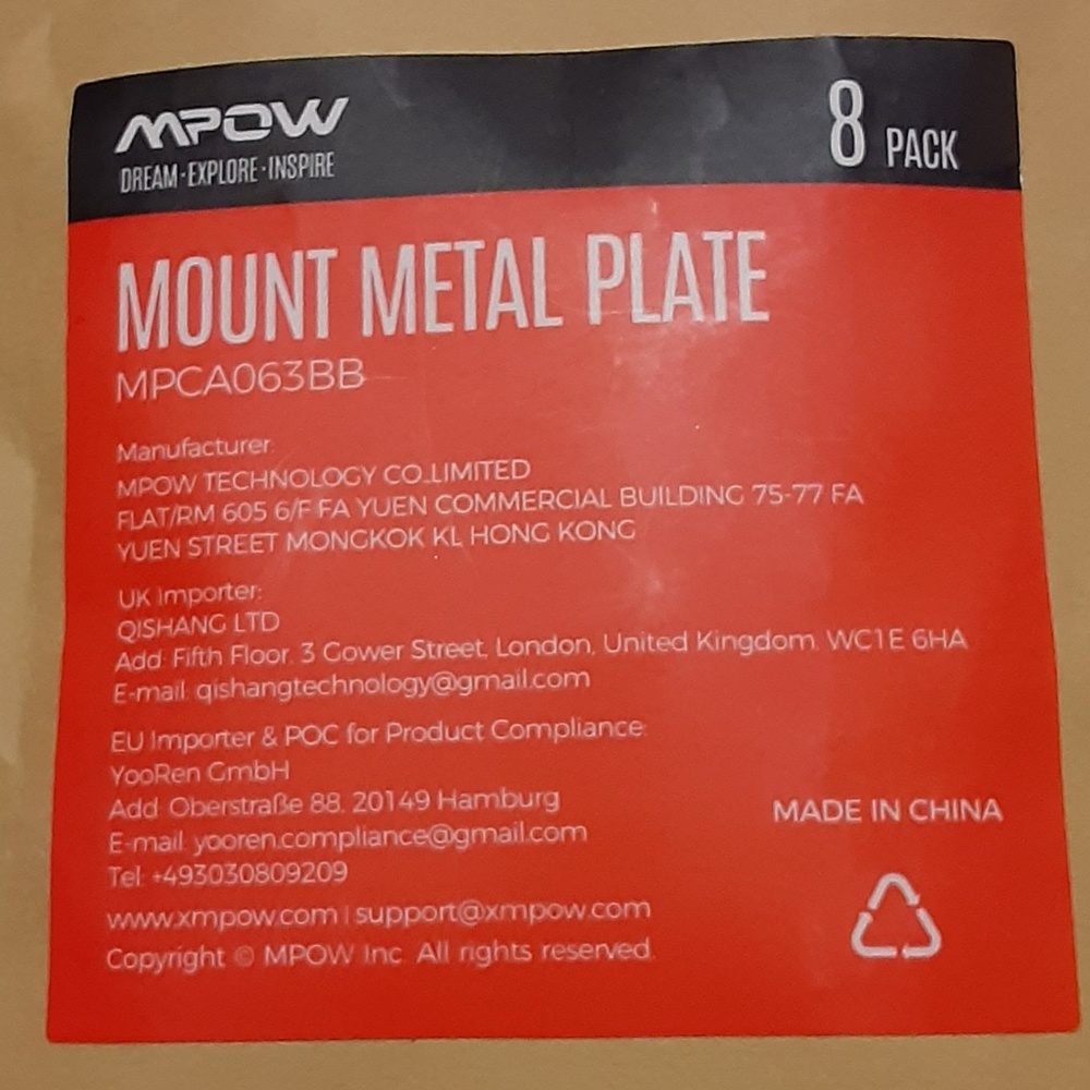 MPOW 8 Pack Phone Mount Metal Plates